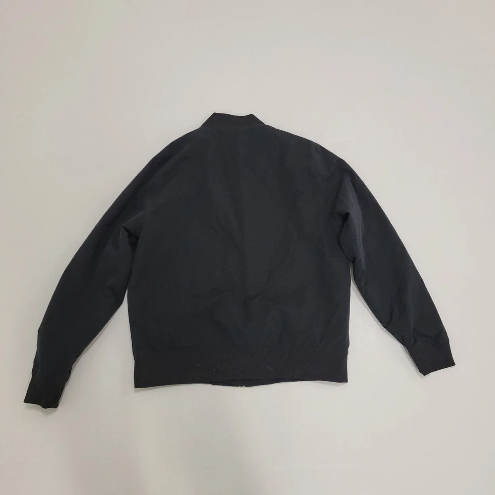 Vintage Banana Republic Bomber Jacket Mens, M Medium, Black Nylon, Full Zip Logo